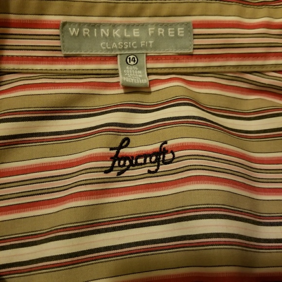 Foxcroft Wrinkle Free Striped Button Up Size 14 - Picture 3 of 3